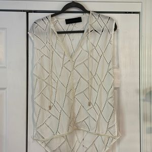 White cut out blouse